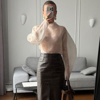 Sexy Sheer Mesh Long-Sleeve Shirt