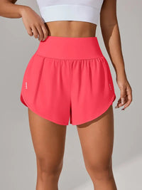 Women's Casual Loose High-Waisted Ruffle Hem Yoga Workout Shorts