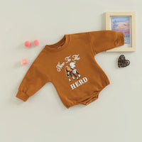 0-18m Autumn Boy Sweatshirt Jumpsuit Long Sleeve Farm Baby's Printed Jumpsuit