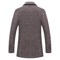 Fall Winter Men's Woolen Coat Fashion Polo Collar Cotton Scarf
