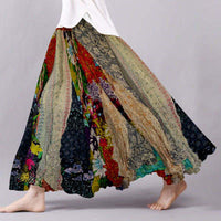 Springautumn 3D Digital-printed Midi A-line Skirt