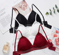 French underwear women's thin steel bra without steel ring flat chest