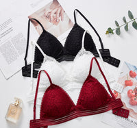 French underwear women's thin steel bra without steel ring flat chest