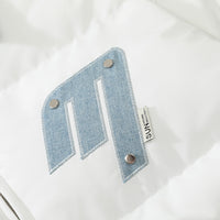 Letter Patch Loose Lapels Color Matching Cotton-padded Jacket