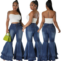 Women's European And American Fashion All-match Wide Leg Denim Stretch Flared Pants