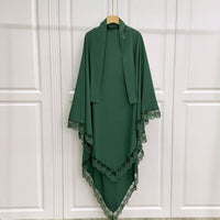 Arabic Baotou Cover Fashion Solid Color Gown Lace Headscarf
