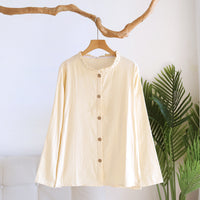 Lace-trimmed Mesh Top With Long Cotton-silk Sleeves For Loungewear