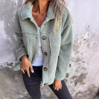 FallWinter Lapel Single Breasted Lambswool Coat