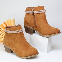 Girls' Fashion Double Strap Rhinestone Booties