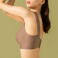 Traceless Plus Size Women's Big And Small Breast Holding Anti-sagging Full Cup Thin Push Up Sports Chest Cover