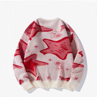 Loose-fitting Retro Chunky-knit Couple Tops