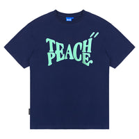 Foam Letter Short Sleeve Loose Couple Casual T-shirt