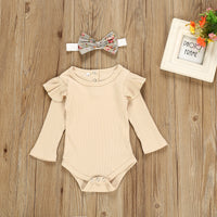 Cotton Khaki Jumpsuit Suit Baby One-piece Pants Printed Trousers Headdress