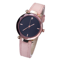 Fashionable Couples Waterdrop-Cut Diamond Frosted Leather Strap Quartz Rhombus Watch For Women