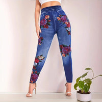 Fitness Pants With A Tight Waist And Digital Print