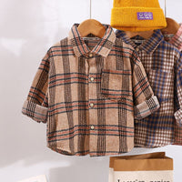 Spring And Autumn Children's Clothing Children's Casual Plaid Shirt