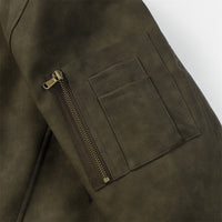 Distressed PU Leather Coat Men