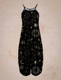 Printed Harem Hanging Crotch Jumpsuit
