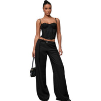 Black Suit Casual Wide-leg Scythe Pants Autumnwinter