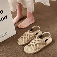 Braided Hemp Rope Sandals Female Student All-matching