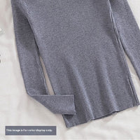 Petal Collar Knitted Off-shoulder Inner Bottoming Sweater