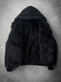 Double-sided Wear Short Wide BOXY Mountain Carved Cotton Jacket Jacket