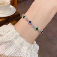 Light Luxury Fashionable All-Match Micro-Set Colorful Zircon Bracelet