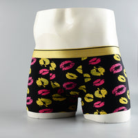 Cartoon Men's Boxer Panties Ice Silk Print Floral Mid-waist Breathable Boxers