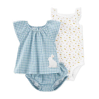 Baby Girl Short-sleeved Shorts T-shirt Three-piece Suit