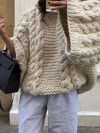 Loose Casual Versatile Solid-color Fashionable And Elegant Knit Sweater