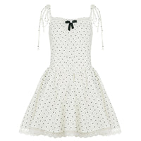 Sweet Girls Polka-Dot Bow-Trimmed Off-the-Shoulder Tie-Waist Dress