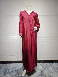 Muslim Bright Silk Satin Batwing Sleeve Robe