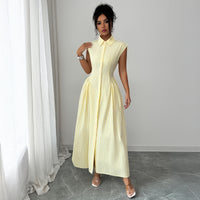 Elegant Waist-Cinched A-Line Long Dress