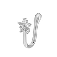 Copper Inlaid Zircon Star Love U Shaped Nose Clip