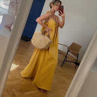 Double Layer Ruffled Fabric Loose Strap Dress