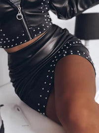 European And American Style Female Leather Skirt