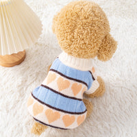 Peach Heart Velvet Pet Sweater Dog Teddy Yorkshire Cat Bichon
