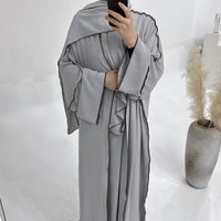 Dubai Solid Color Hook Cardigan Gown