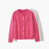 Womens Crew-neck Cardigan Sweater Jacket