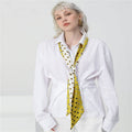 Polka dot printed silk scarf