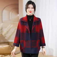 Fashionable Stylish Plaid Knitted Cardigan Coat