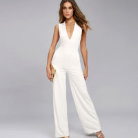 Women's Sexy V-neck Sleeveless Halter Jumpsuit