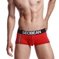 Dark Blue Cotton Men's Underwear Reflective Stripe