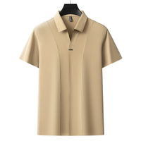 Business Casual Solid Color Polo Shirt Men