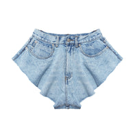 Denim shorts hot pants fake culottes