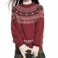 Round-neck Knitted Sweater For Fall And Winter