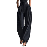 Tight-fitting Stretch Top And Wide-leg Pants Set