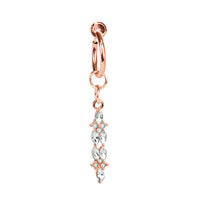 Heart-shaped Zircon Ring Without Perforation Body Piercing Jewelry Titanium Steel Inlaid Pearl Navel Nail
