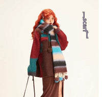 Colorful Striped Wool Ball Warm Scarf