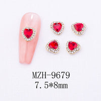 Glass New Year Nail Ornament Red Bow Accessories